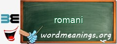 WordMeaning blackboard for romani